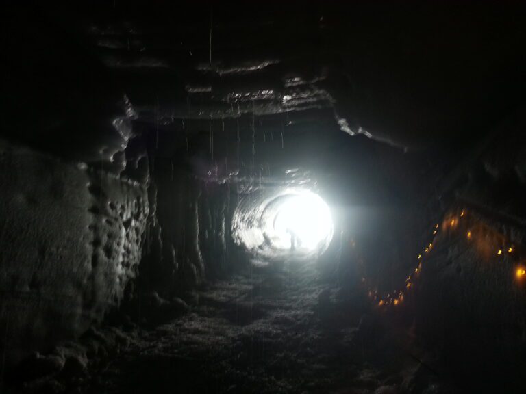 Tunnel into Langjokull glacier, Iceland with kids