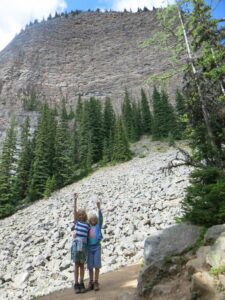 Lake Louise mountain trail, Canadian Road trip with kids