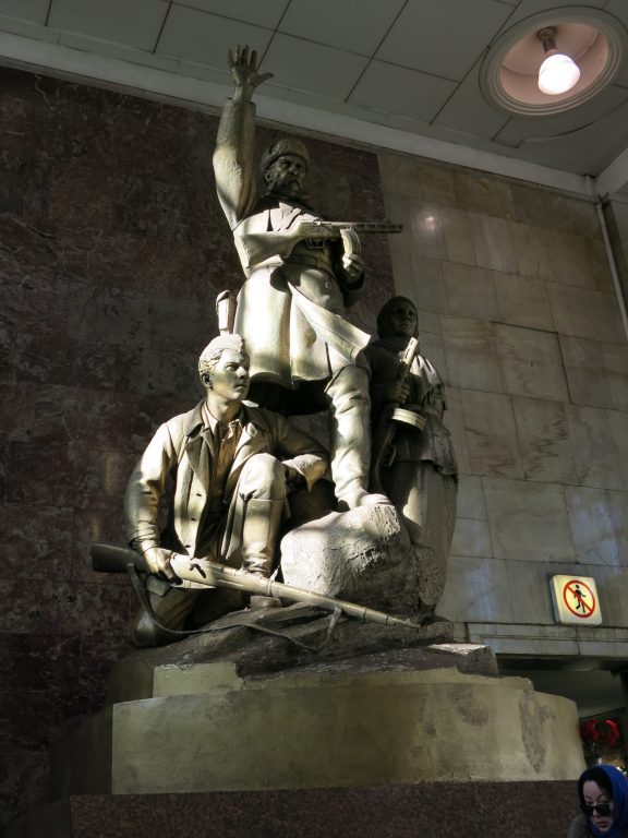 Communist Moscow Metro statue