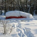 Snowy car in Moscow