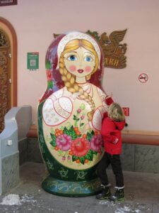 Huge Russian doll at Vernissage market, Moscow