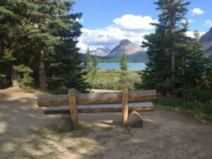 View from Num Ti Jah Lodge, Bow Lake