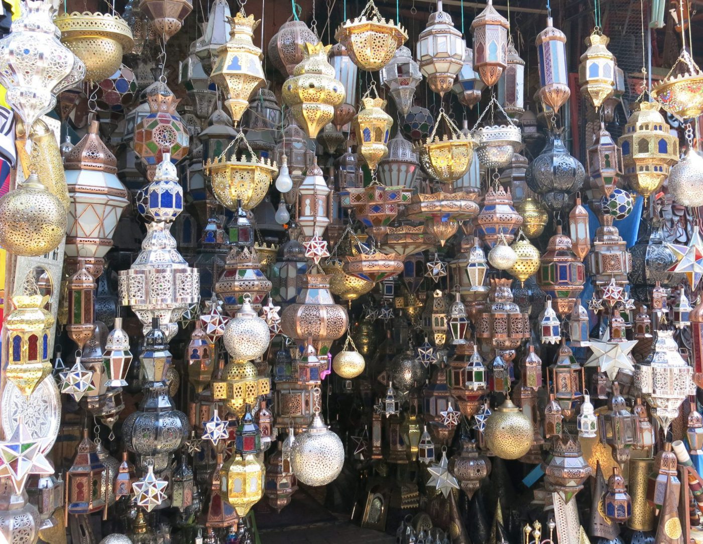 Moroccan lamps, Morocco with kids