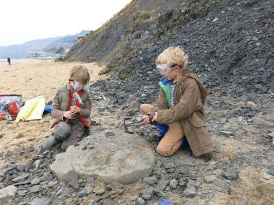 Fossil hunting at Charmouth