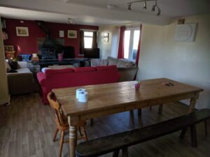 Dining table, Paddington Farm, Glastonbury, Large group accommodation