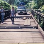 Broken bridge crossing, Nias Island, Indonesia