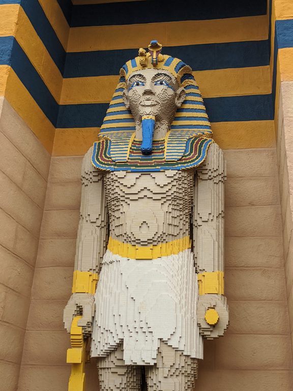 Egyptian themed ride at Legoland, Windsor with kids