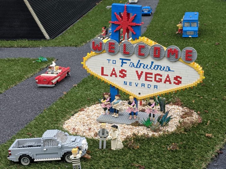 Las Vegas sign in Lego, Legoland, Windsor with Kids
