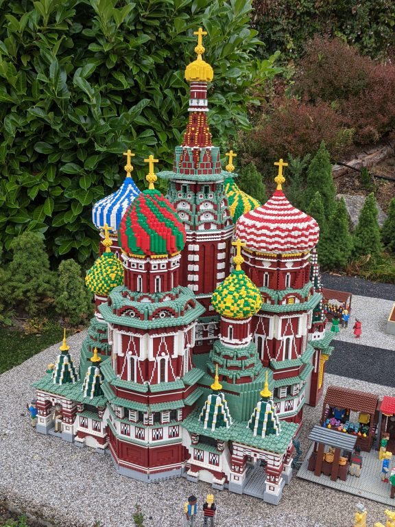 St Basils cathedral in Lego, Legoland, Windsor with kids