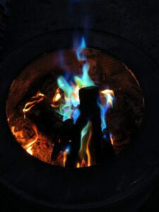 Blue fire, gifts for campers