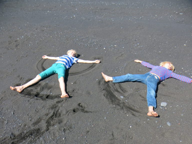 A beach called Vik, Iceland with kids