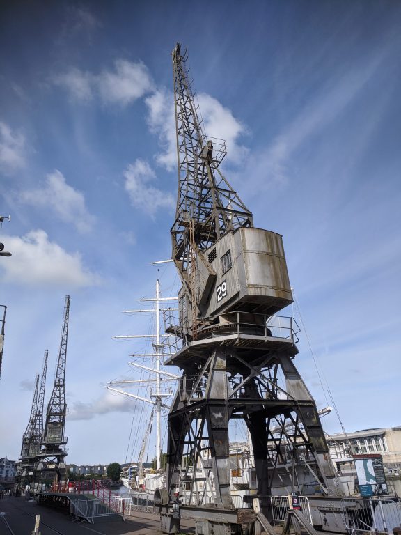 Harbourside cranes, things to do in Bristol with kids in lockdown