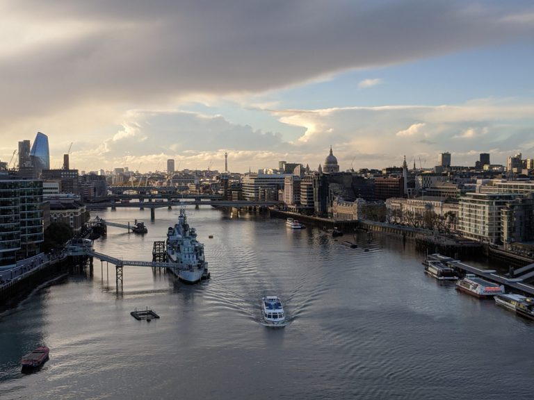 Views over London from Tower Bridge, London itinerary with kids