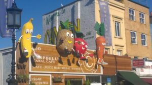 3D vegetables on wall, Camden Market, things to do in London with teens in