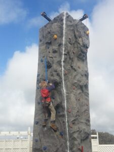 Climbing wall at Perran Sands Holiday Park South West England