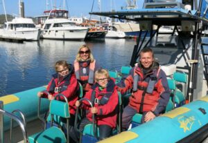 Seal spotting speed boat, Falmouth, best holiday parks in South West