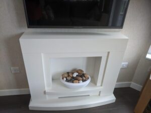 Caravan fireplace, Croyde, caravan holidays