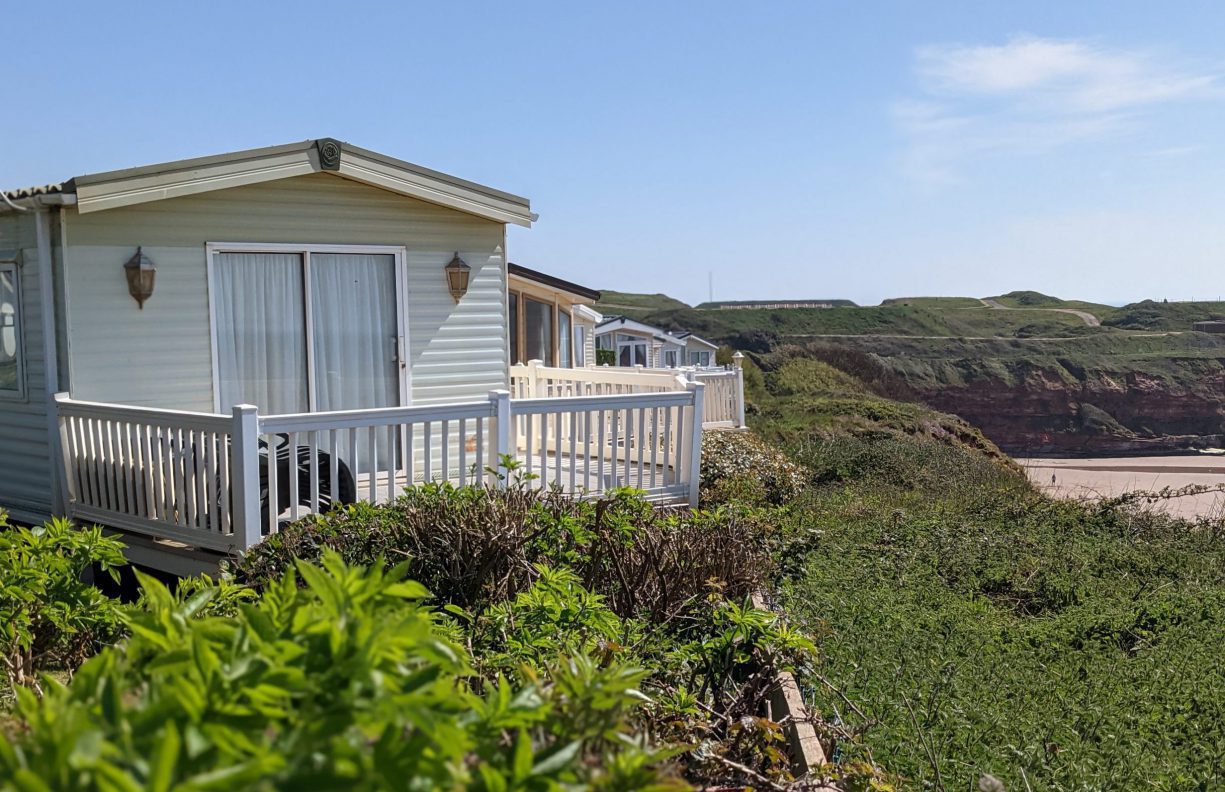 Devon Cliffs caravan with decking, caravan holidays