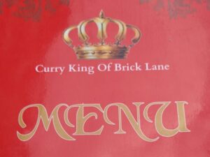 Brick Lane Curry Menu, London for kids