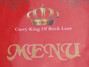 Brick Lane Curry Menu, London for kids