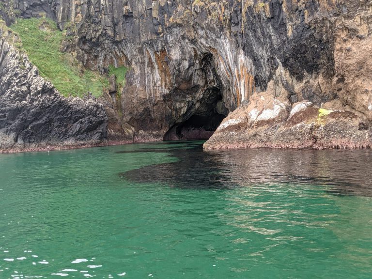 Green waters on Ballycastle boat trip, road trip Northern Ireland