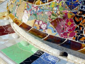 Park Guell Bench mosaics by Pixabay