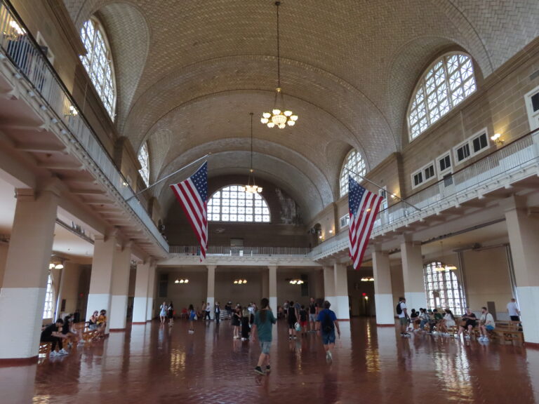 Ellis Island hall, New York with Teens
