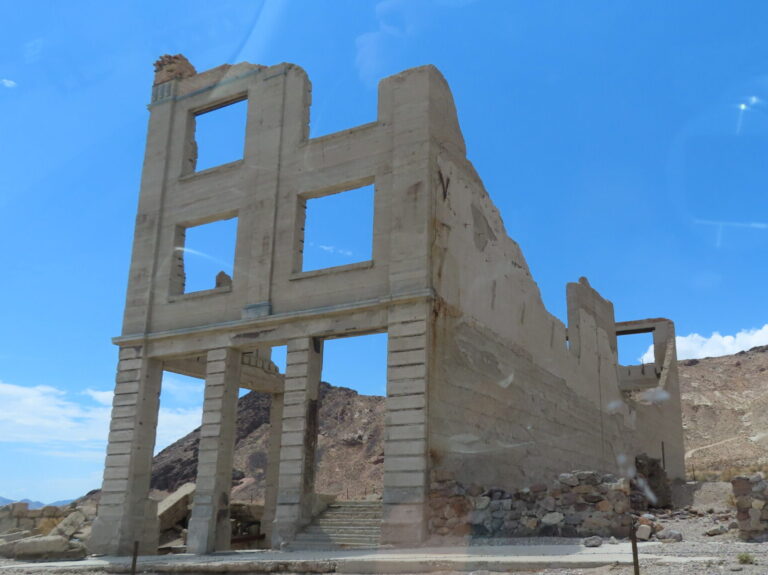 Rhyolite ghost town, Death Valley, USA road trip with teens