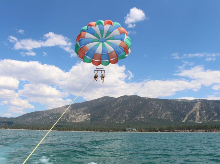 Parasailing South Lake Tahoe, USA road trip with teens