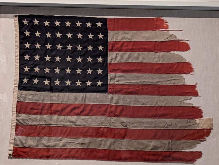 American flag, American museum of natural history New York