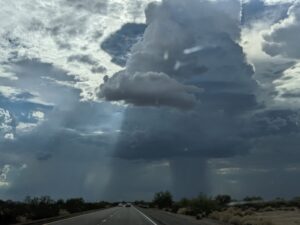 Storms in Yuma, USA road trip with teens