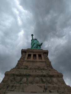 Statue of Liberty, New York with teens