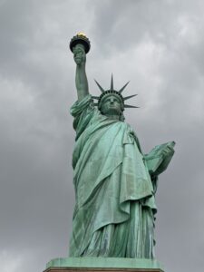 Statue of Liberty, New York with teens