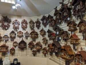 Cuckoo clock shop, Titisee Schwartzwald winter holiday