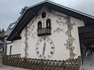 Cuckoo clock shop, Titisee Schwartzwald winter holiday