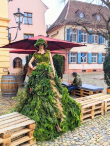 Christmas tree dress, Freiberg, Schwartzwald winter holiday